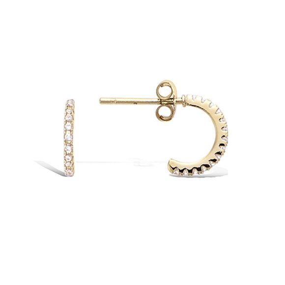 Delightfuly Jewelry - 🇫🇷10mm 18K Gold CZ Pave Hoops Made in France